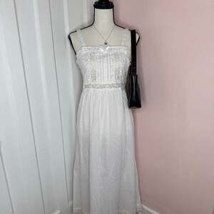 Kay Anna Vintage White Lace Maxi Dress, Coquette Fairycore Aesthetic, Size L